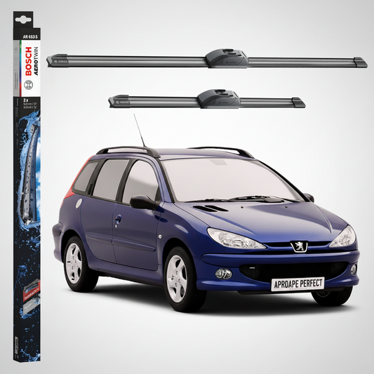 Ștergătoare Parbriz Peugeot 206 SW (2E/K) 2002-2009 | Set Față 650+400mm Aerotwin AR653S | Bosch