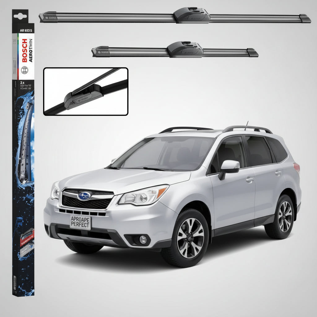Set 2 Ștergătoare Parbriz Bosch Aerotwin Retrofit AR653S pentru Subaru Forester SJ (2012–2018) – 650 mm + 400 mm | Prindere Tip Cârlig (J-Hook)