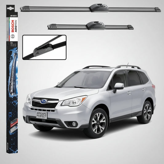 Set 2 Ștergătoare Parbriz Bosch Aerotwin Retrofit AR653S pentru Subaru Forester SJ (2012–2018) – 650 mm + 400 mm | Prindere Tip Cârlig (J-Hook)