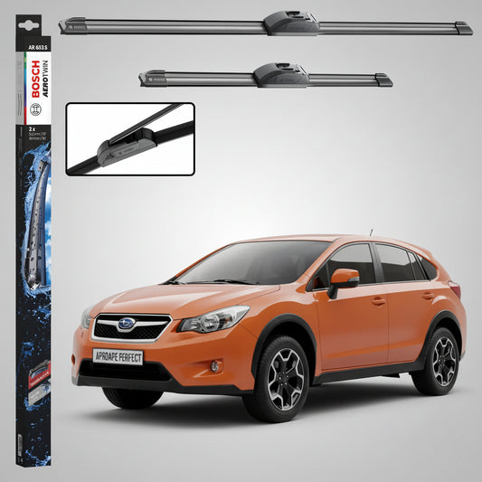 Set 2 Ștergătoare Parbriz Bosch Aerotwin Retrofit AR653S pentru Subaru XV GP (2011–2017) – 650 mm + 400 mm | Prindere Tip Cârlig (J-Hook)
