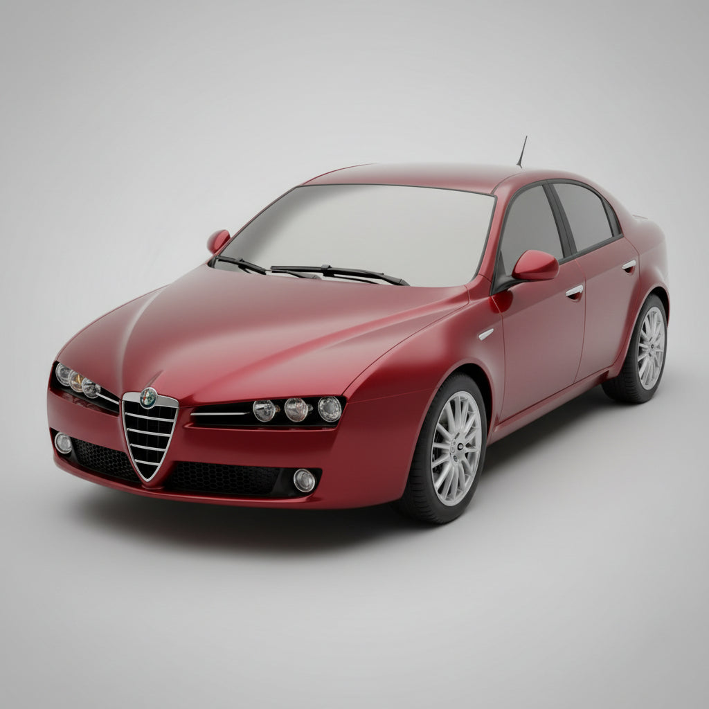 Red Alfa Romeo car on a gray background