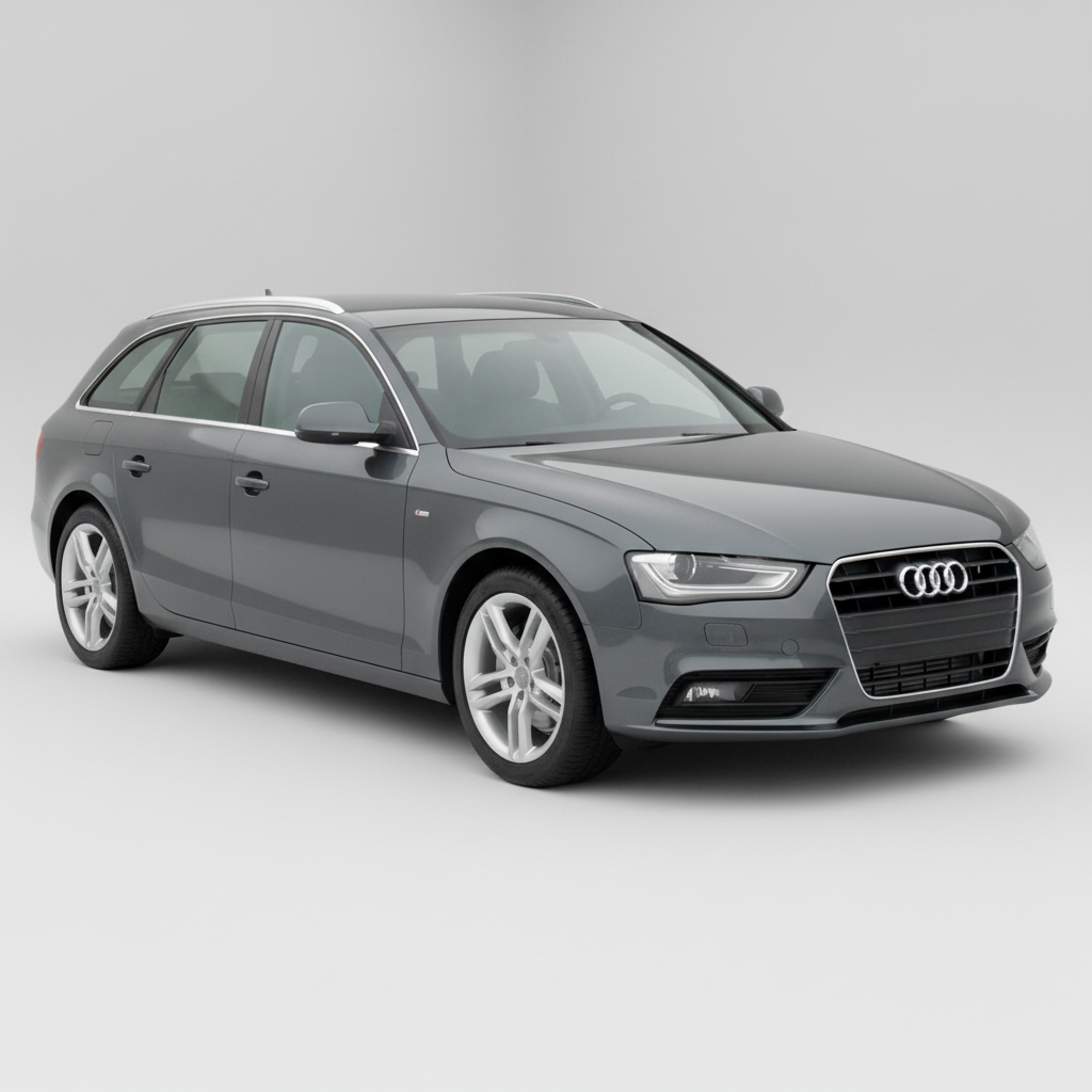 Gray Audi car on a white background