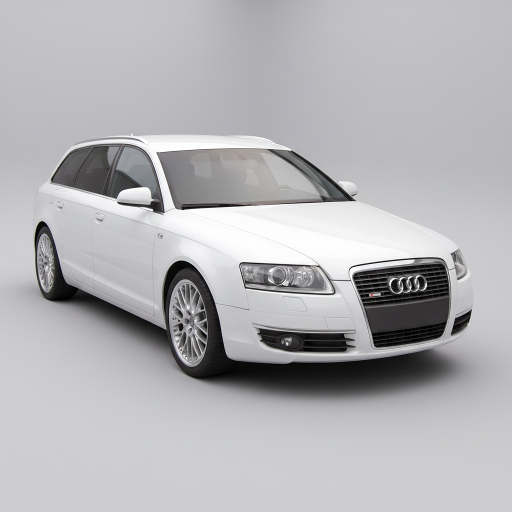 White Audi car on a white background