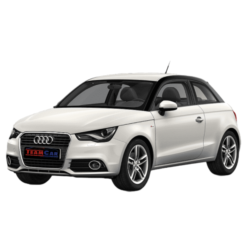 White Audi A1 (2010–2018) on a white background
