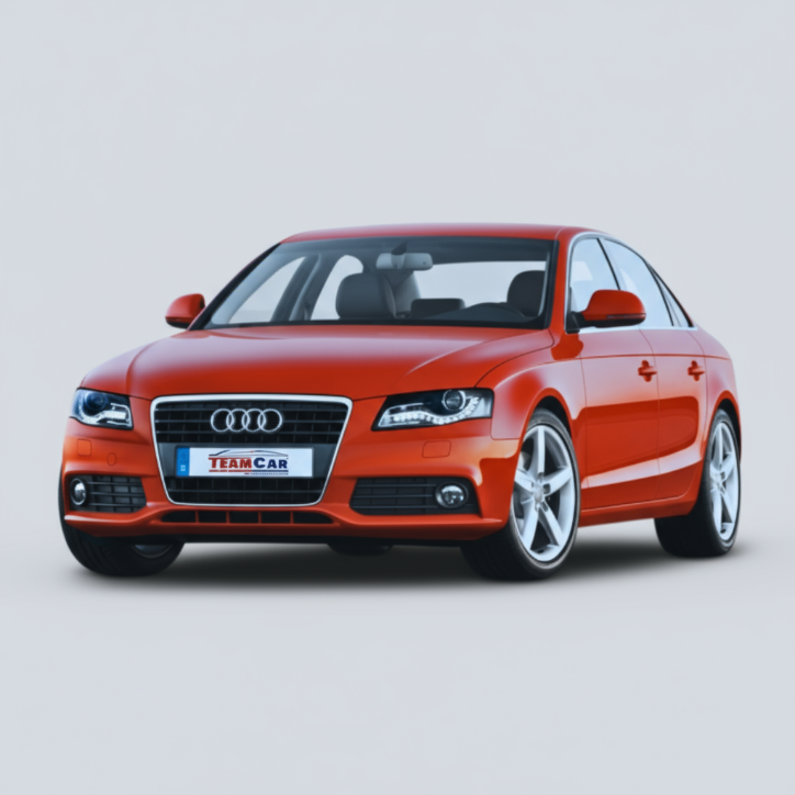 Orange Audi A4 B8 (2008–2015) on a white background