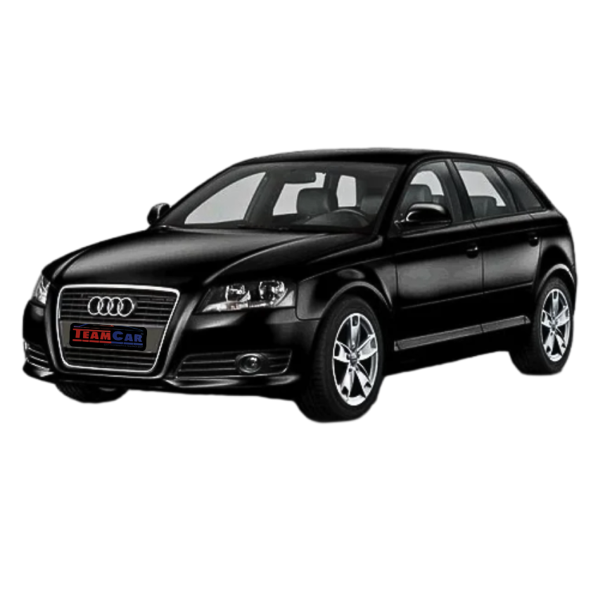 Black Audi A3 8P Sportback (2003-2012) on a white background