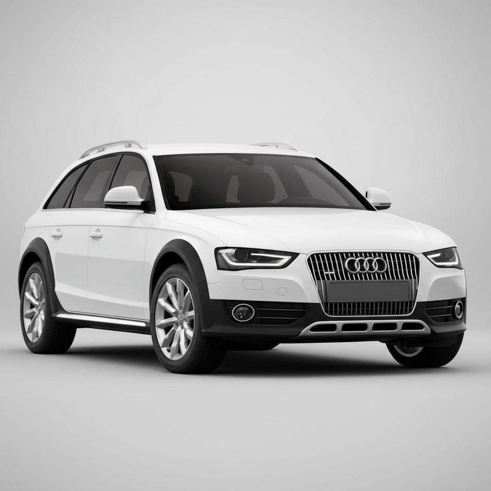 White Audi car on a white background