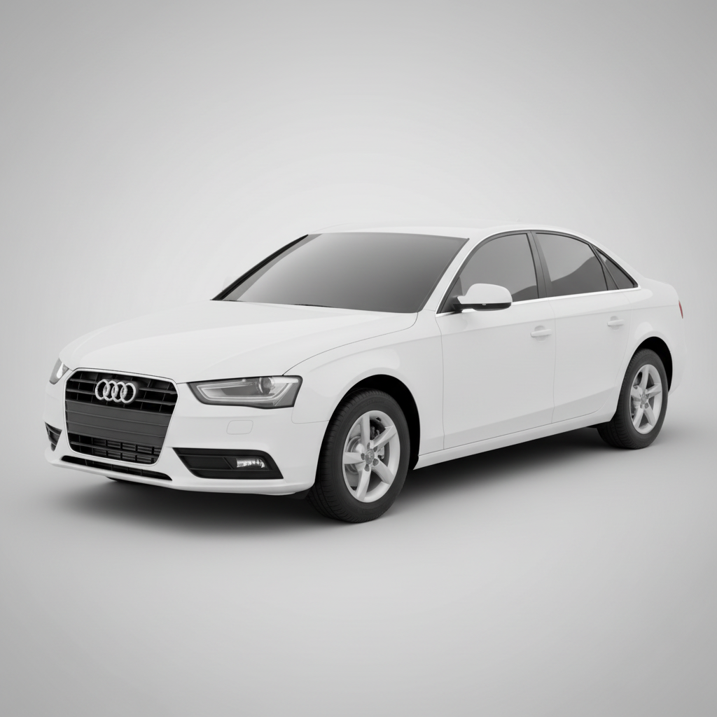 White Audi car on a gray background