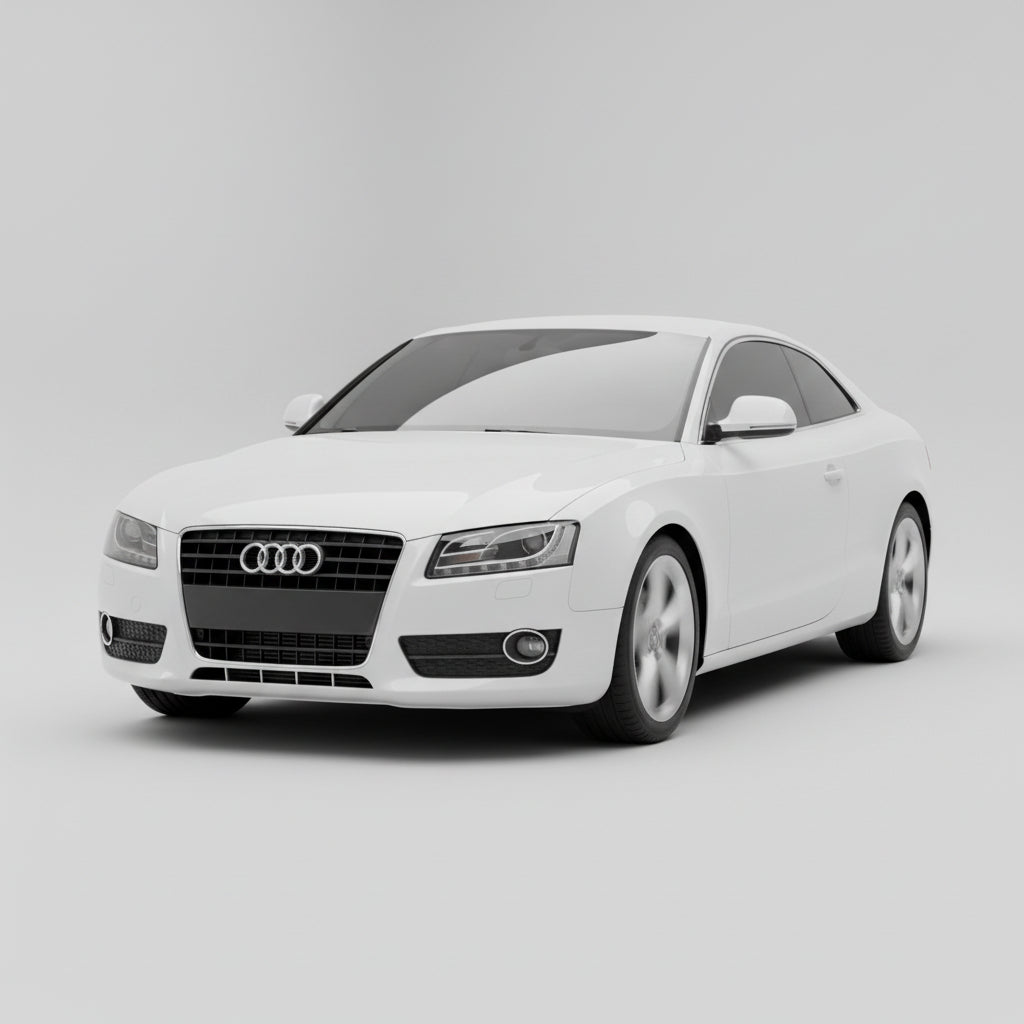 White Audi car on a gray background