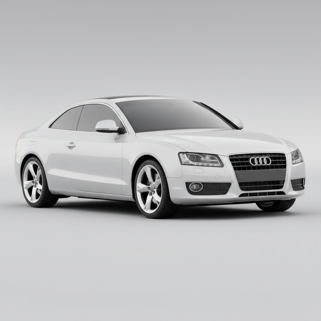 White Audi car on a gray background