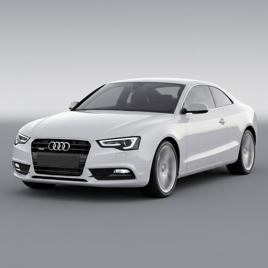 White Audi car on a gray background
