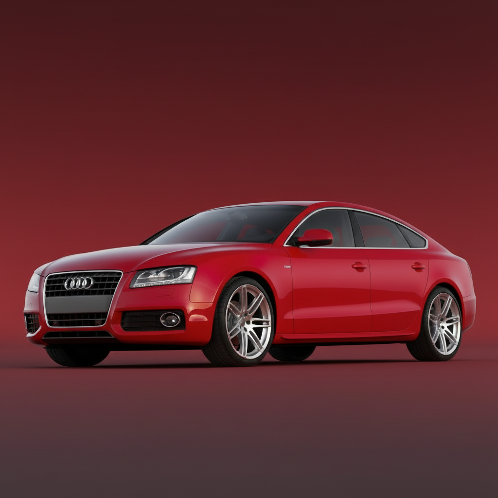Red Audi car on a gray background
