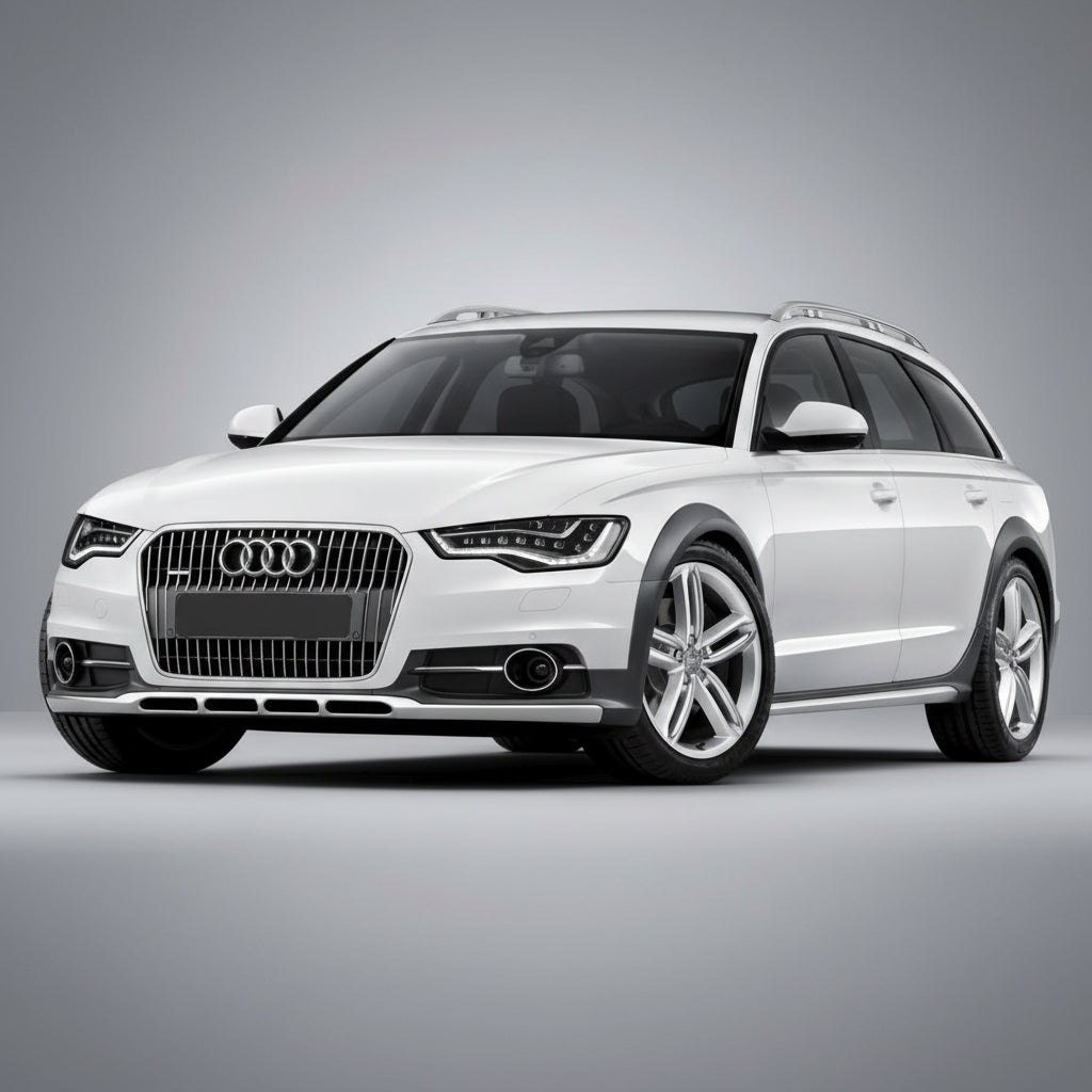 White Audi car on a gray background