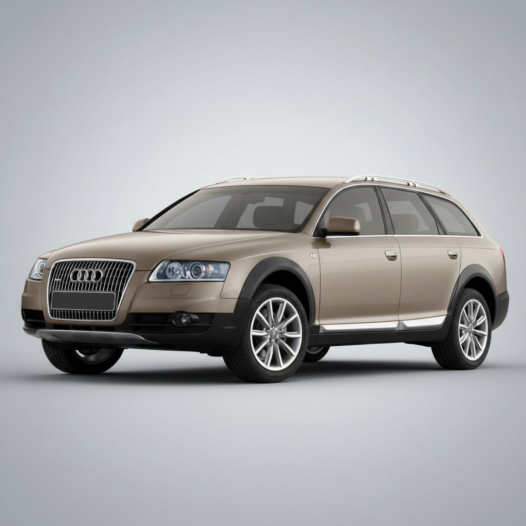 Beige Audi SUV on a gray background