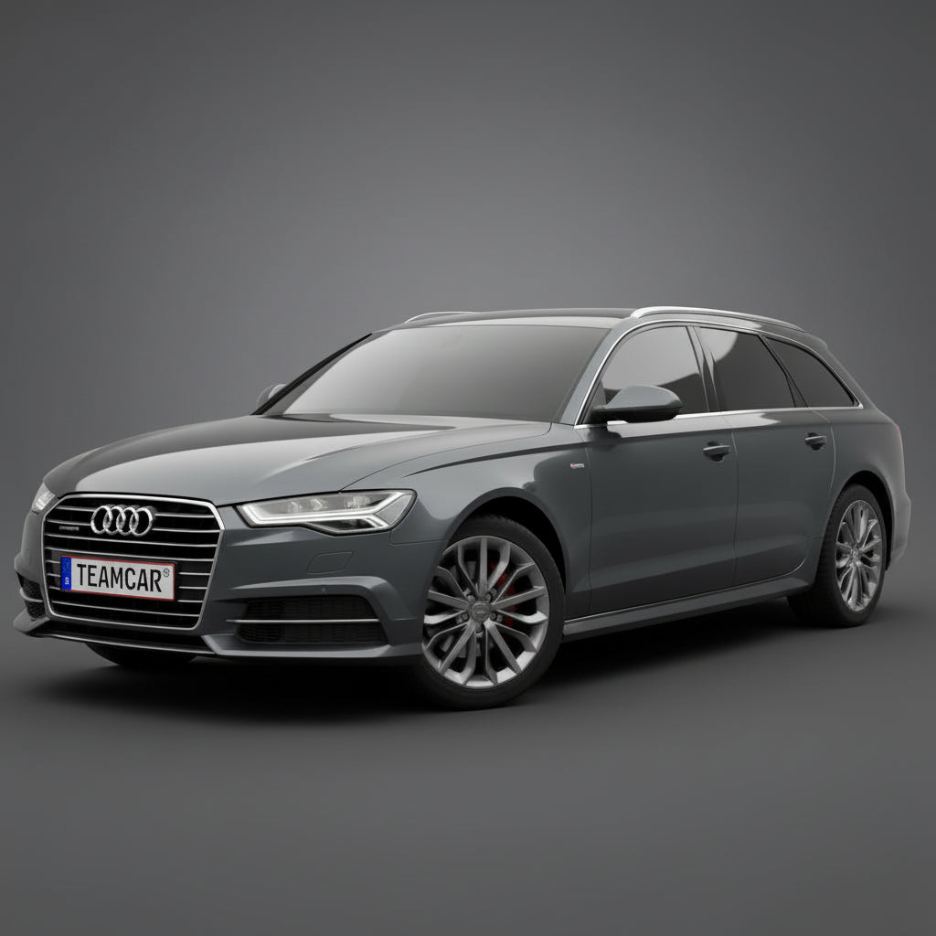 Gray Audi car on a light gray background