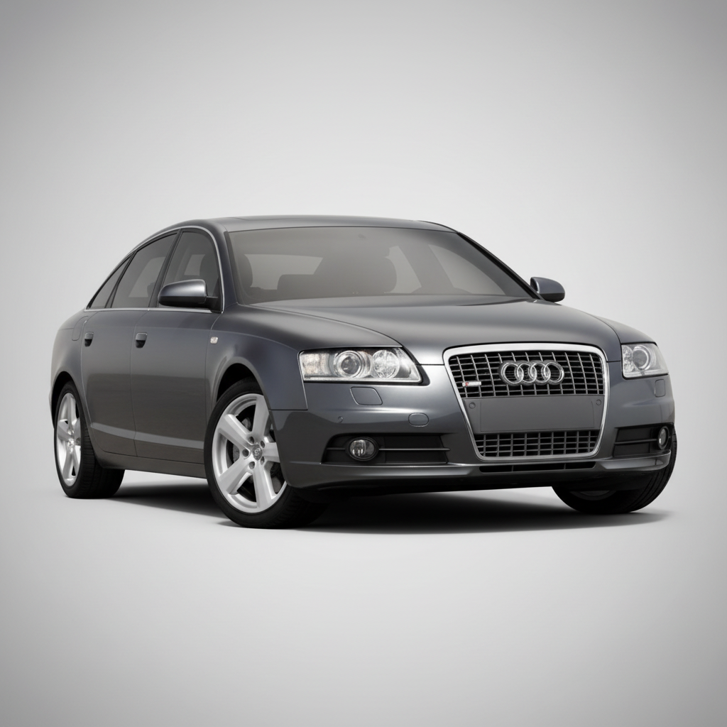 Gray Audi car on a gray background