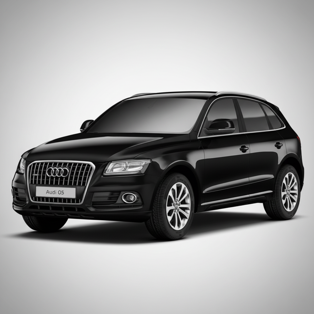 Black Audi Q5 on a white background