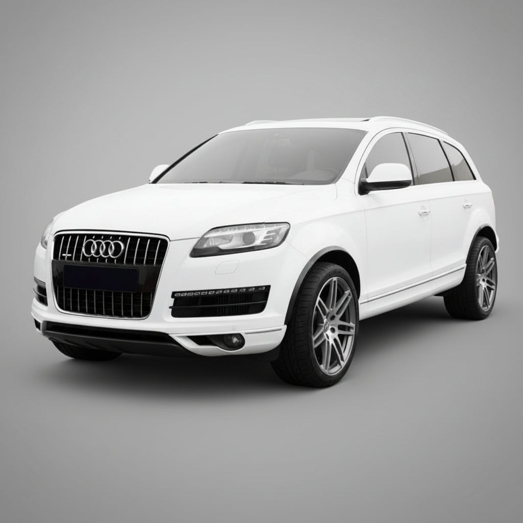 White Audi SUV on a gray background