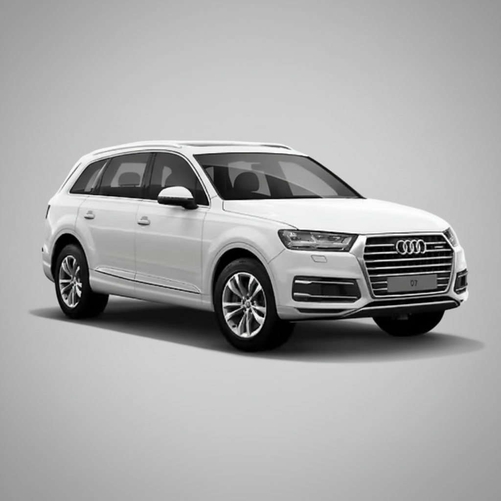 White Audi SUV on a light gray background