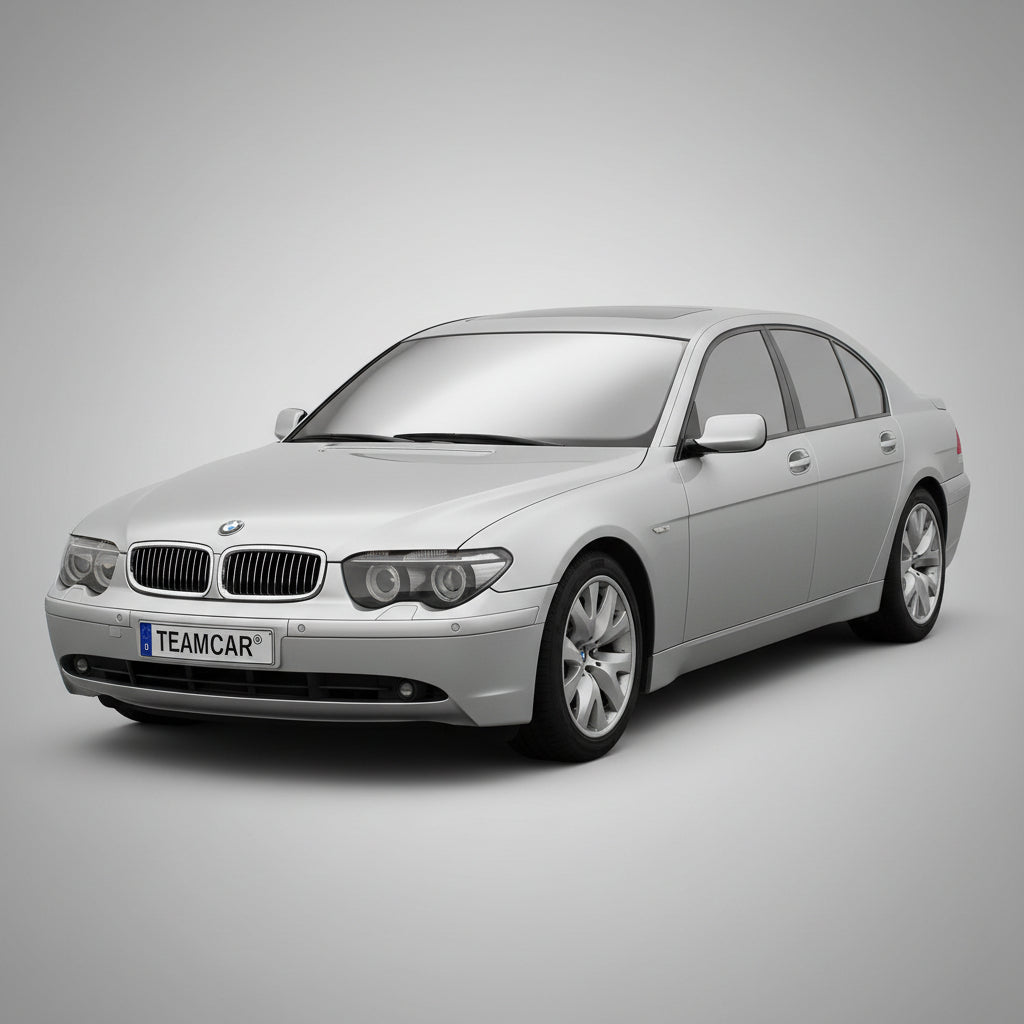 White BMW car on a gray background