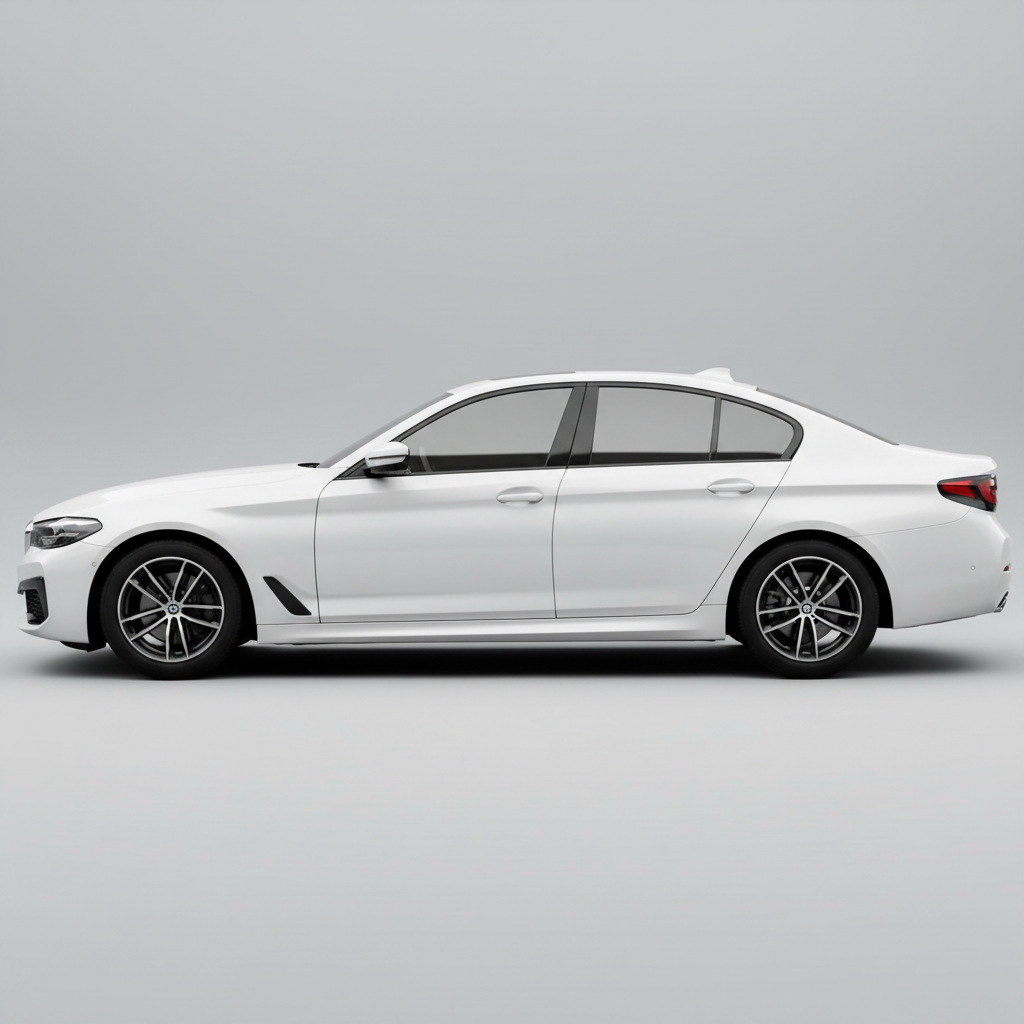 White car on a gray background