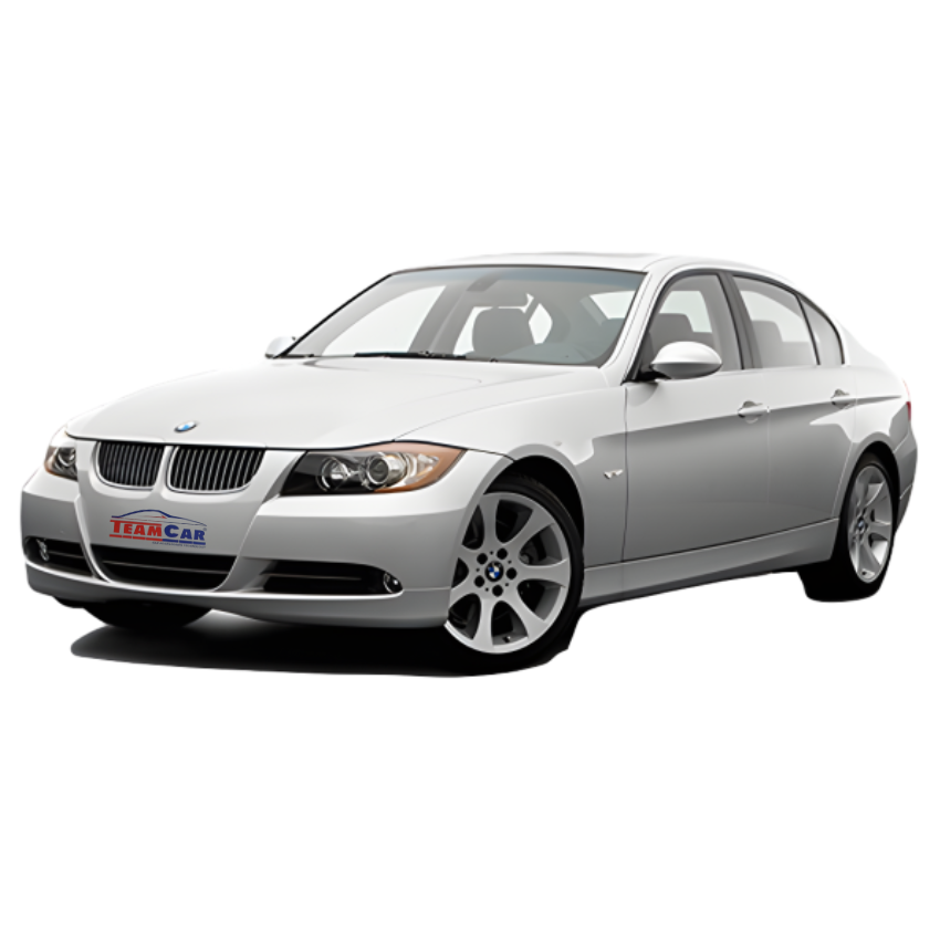 White BMW Seria 3 E90/E91/E92/E93 (2005–2012) on a white background