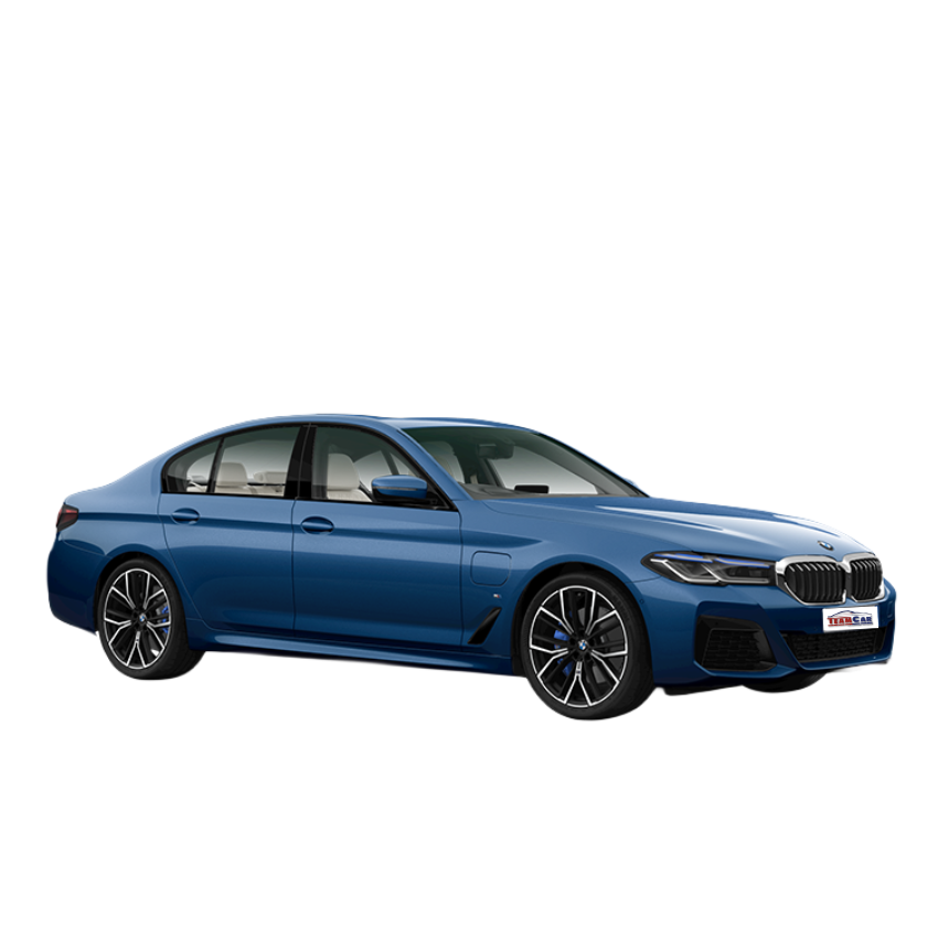 Blue BMW Seria 5 G30/G31 (2017–2024) on a white background
