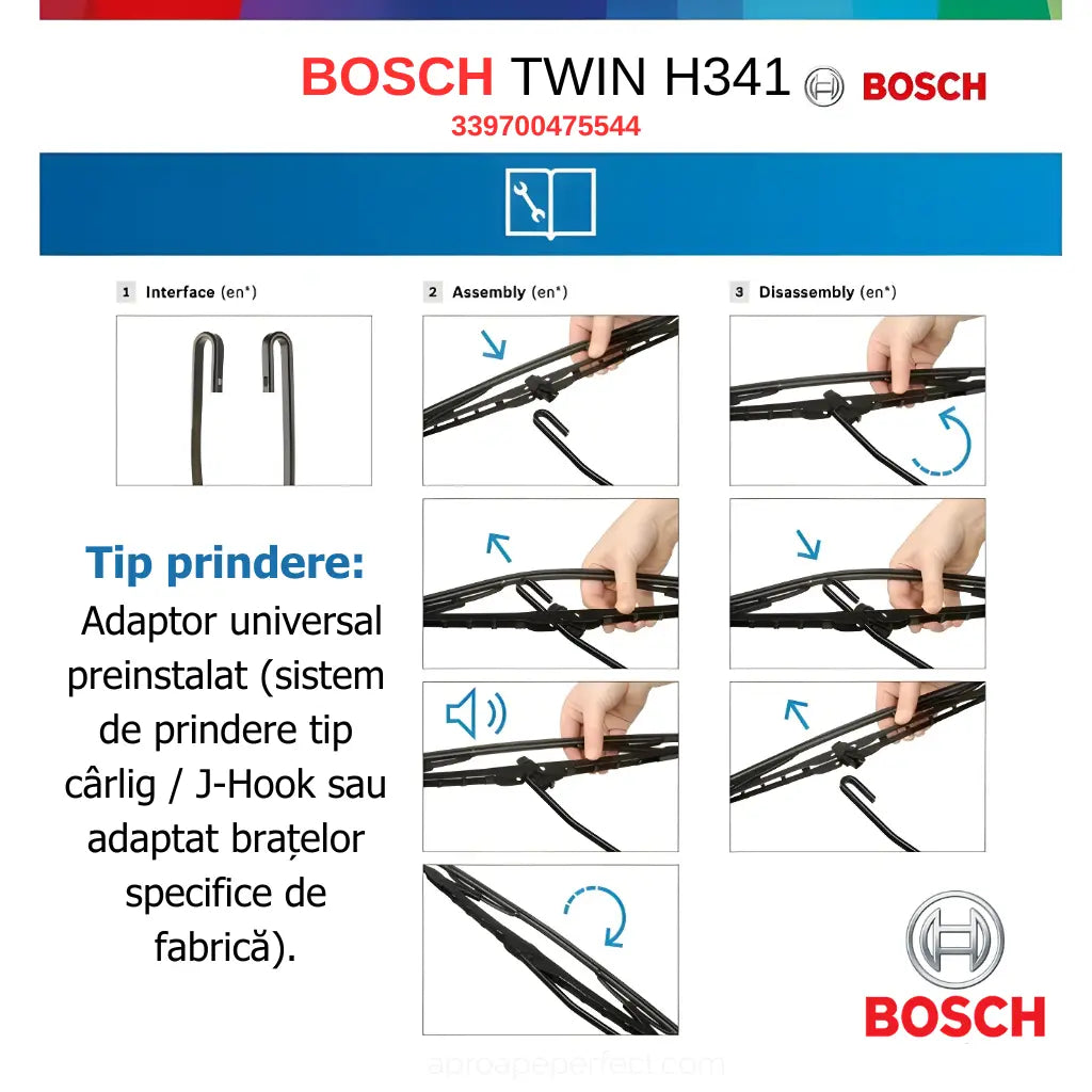 Bosch H341 ghid montaj tip prindere J-Hook