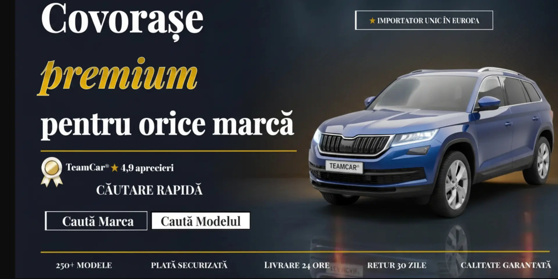 Covorașe auto TeamCar. Baner promoțional