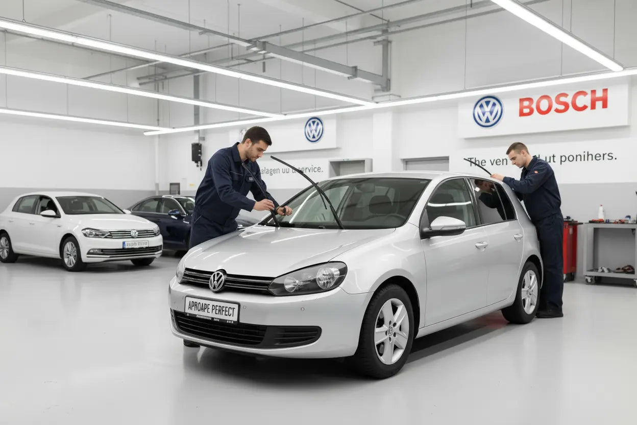 Schimbare Set Complet Ștergătoare față + lunetă la VW Golf VI (5K1) cu Bosch Aerotwin A979S + A282H