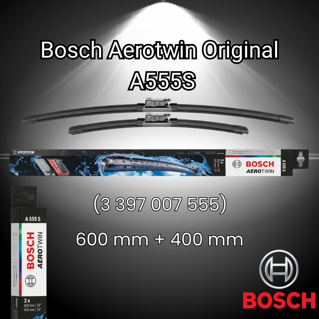 Ambalaj Bosch Aerotwin Original
 A555S cu 2 ștergătoare și dimensiuni 600mm + 400mm
