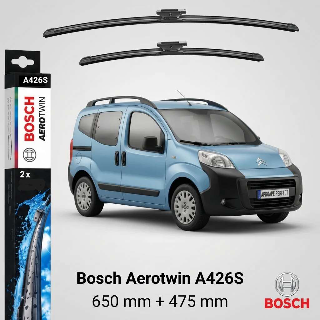 Ștergătoare Citroen Nemo MPV 04.2009–12.2018 | Bosch Aerotwin A426S 650/475 mm