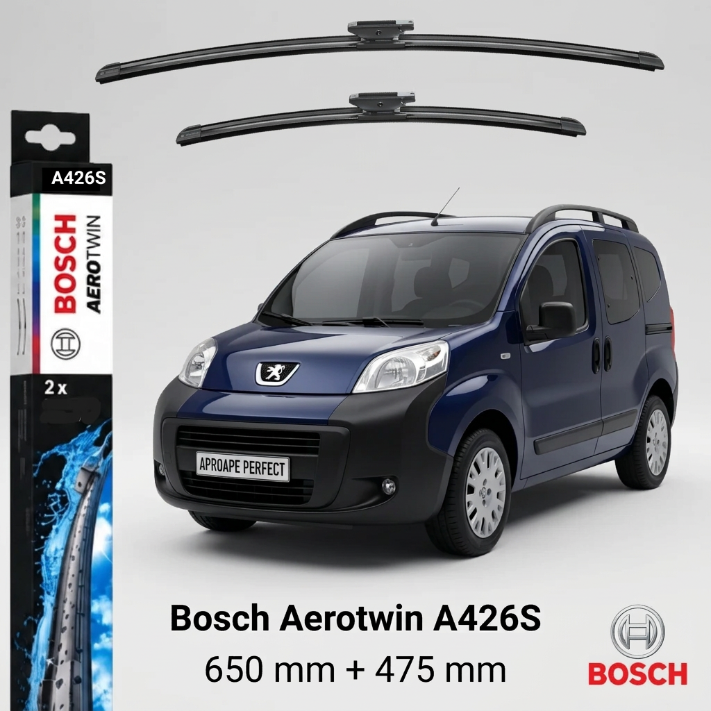 Ștergătoare Peugeot Bipper Tepee 04.2008–12.2018 | Bosch Aerotwin A426S 650/475 mm