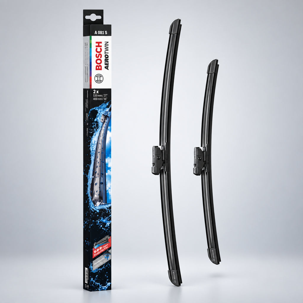 Ambalaj Bosch Aerotwin A081S alături de două ștergătoare