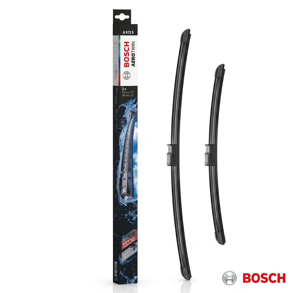 Ambalaj Bosch Aerotwin A972S și două lamele de parbriz de 550 și 400 mm