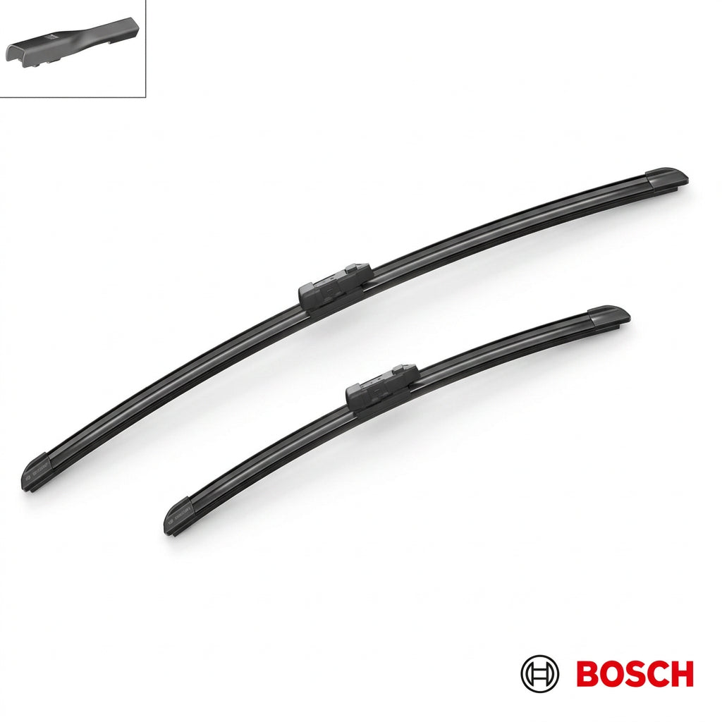 Set două lamele Bosch Aerotwin A982S și ilustrație a brațului compatibil