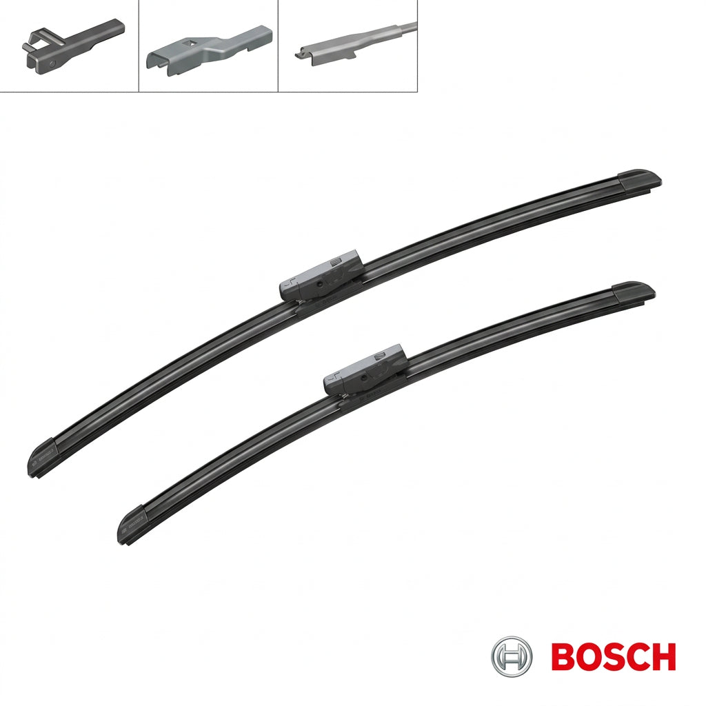 Set două lamele Bosch Aerotwin AM460S și trei ilustrații de brațe compatibile