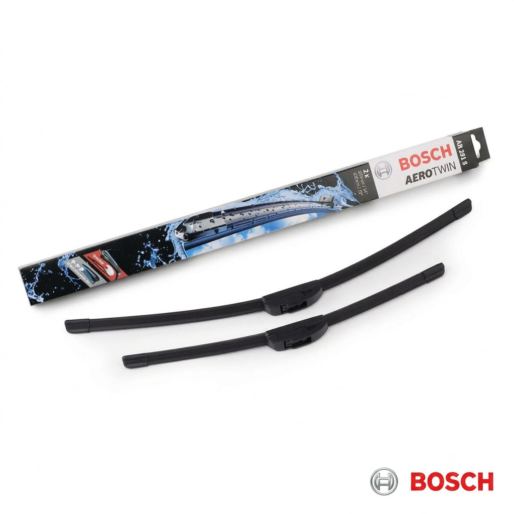 Ambalaj Bosch Aerotwin AR291S alături de cele două lamele plate