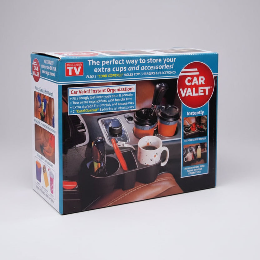 Car Valet product packaging on a gray background