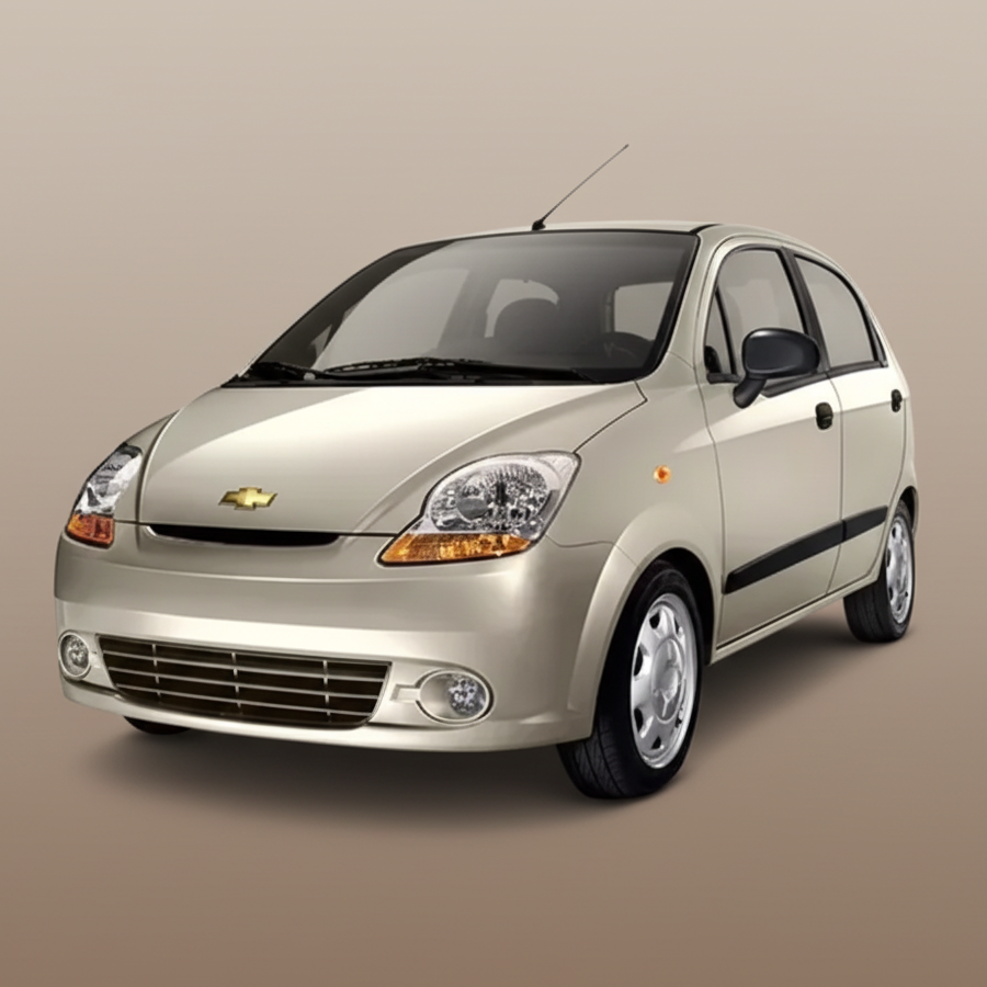 Beige Chevrolet car on a white background