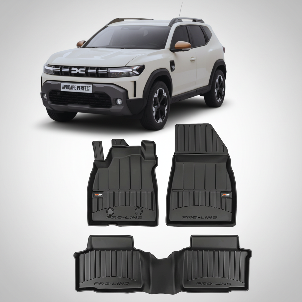 Set Covorașe Auto Premium Tip Taviță Adâncă pentru Dacia Duster 3 1.0 ECO-G 100 (PYM/PYN, 2023-prezent) - ProLine 3D, 4 Piese