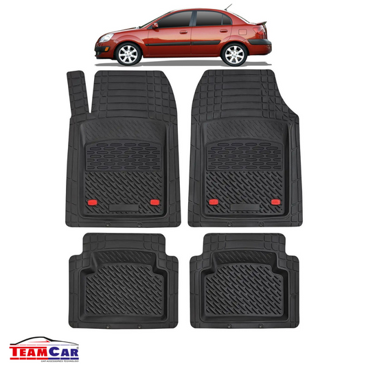 Covorase Auto Kia Rio JB (2005-2011) - Negru - Cauciuc Rezistent Tip Tavita