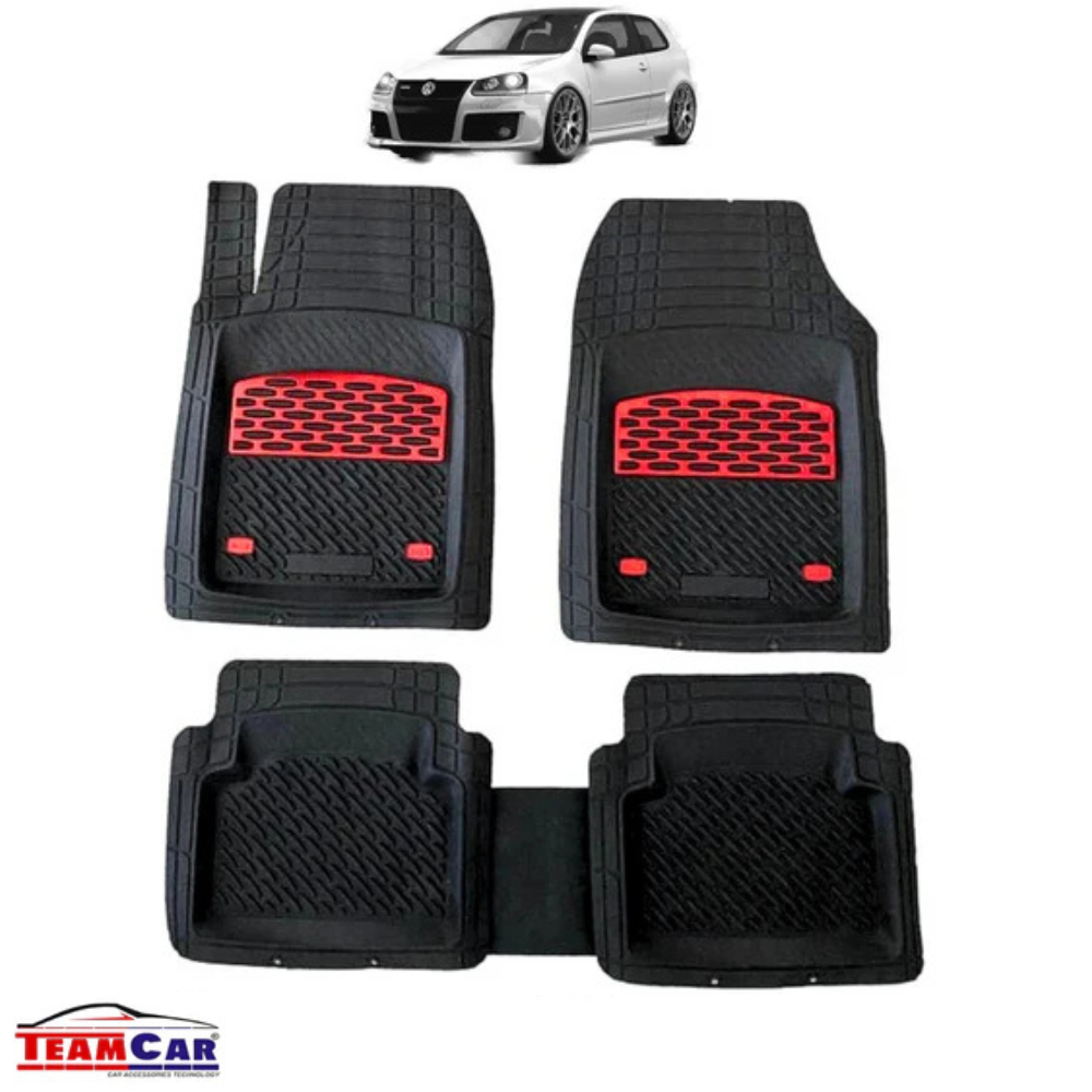 Covorase Auto Compatibile Volkswagen Golf 5 TEAMCAR® Negru Tip Tavă, Set Fata-Spate Negru intens
