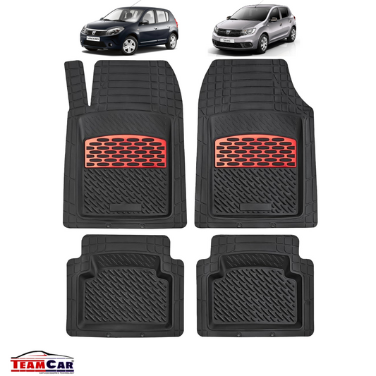 TEAMCAR® Tray Type Car Mats Compatible with Dacia Sandero, Red