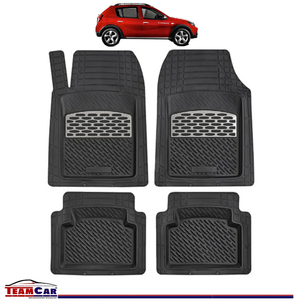 Auto-Fußmatten Dacia Sandero Stepway I 2009-2012 Kompatibel | Silver Edition – TeamCar®
