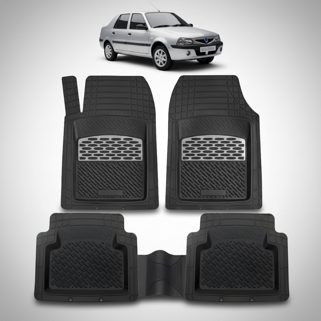 Tray Type Mats Compatible with Dacia Solenza, Silver
