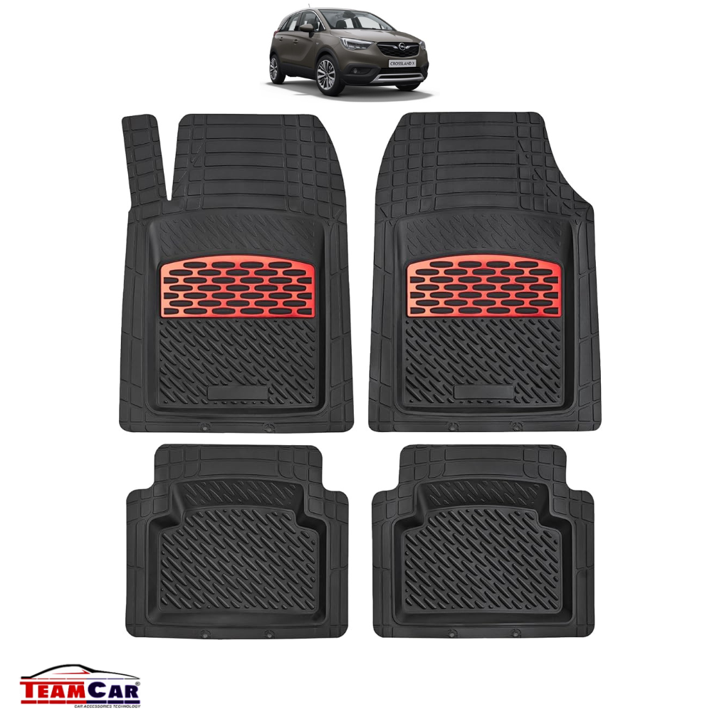 Covorase Auto TeamCar® Tip Tavita Compatibile Opel Crossland X (2017–2020) - Suv, Red