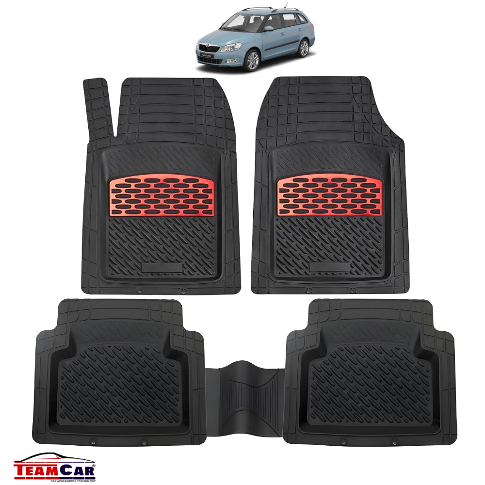 Covorase skoda fabia black/red