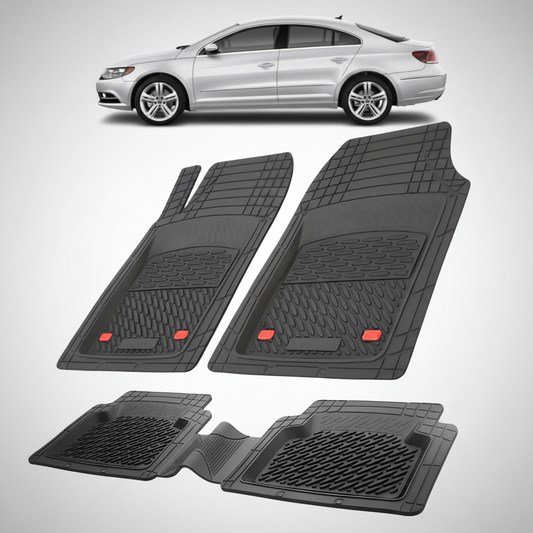 Tray Type Mats Compatible with Volkswagen CC 2001-2016, Black