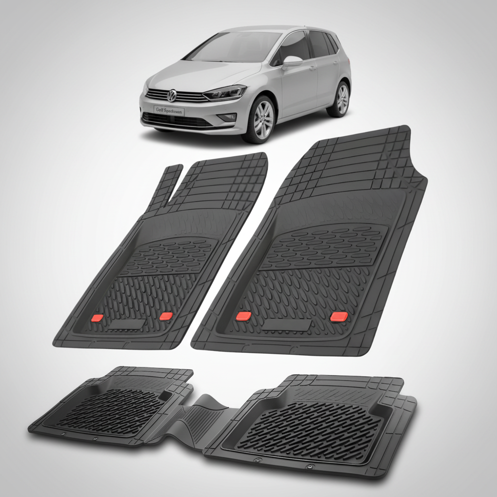 Floor Mats Compatible with Volkswagen Golf (Sportsvan AM1), Black